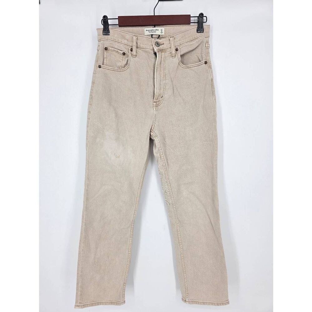 Abercrombie & Fitch Women's light brown ankle straight ultra high rise jeans Siz